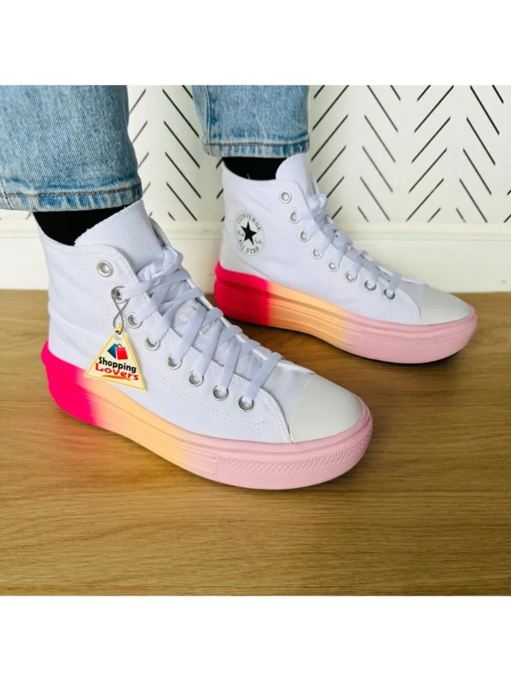 Converse Chuck Taylor Move Platform Ombre Sz 4.5 Big Kids Shoes Sneakers A07372C